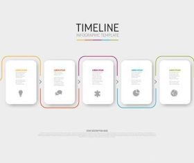 Light infographic template with five rounded block cards vector
