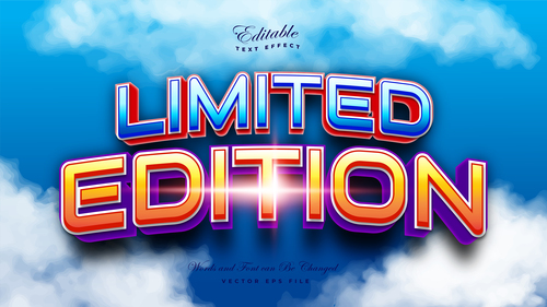 Limited edition 3d style text effect vector