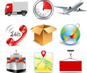 Logistic icons realistic vector