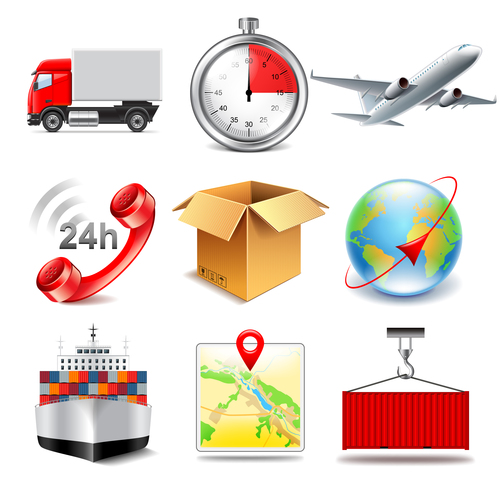 Logistic icons realistic vector