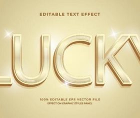 Lucky text effect vector