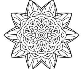 Mandala flower silhouette pattern vector