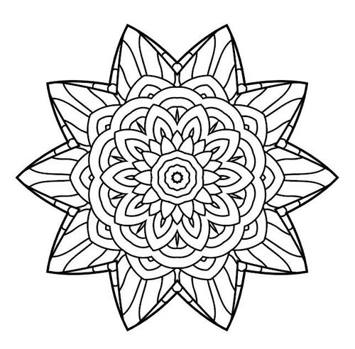 Mandala flower silhouette pattern vector