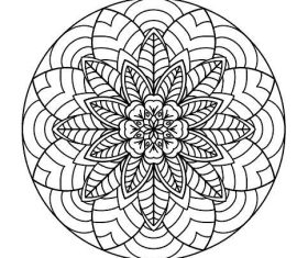 Mandala hand painted flowers pattern vector