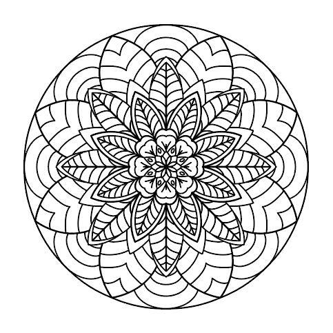 Mandala hand painted flowers pattern vector
