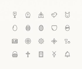 Minimalist easter icons vector