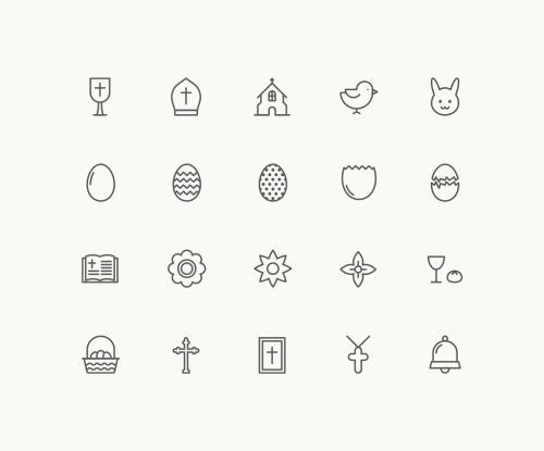 Minimalist easter icons vector