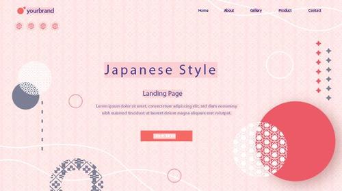 Modern japanese style landing page vector