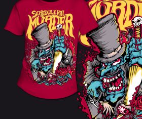Monster tshirt design vector