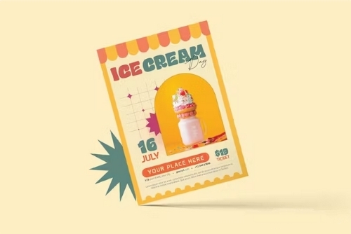 National ice cream day flyer vector
