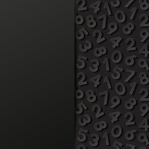 Numbers on black background vector