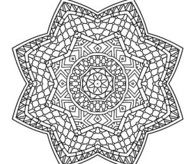Octagonal mandala silhouette pattern vector