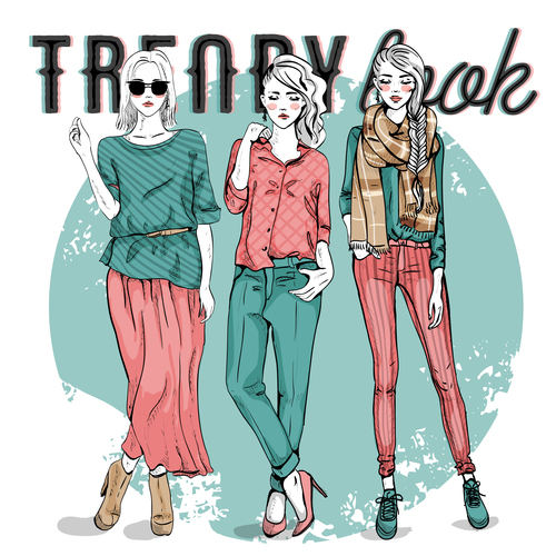 Paired with fashionable clothing vector