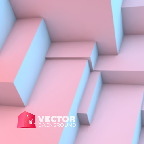 Pink and blue rectangular background vector