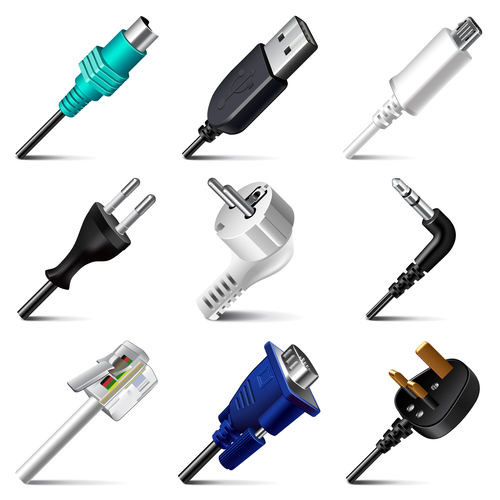 Plugs icons realistic vector