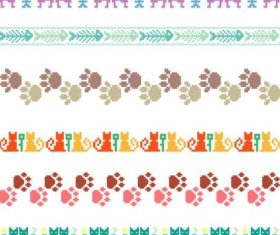 Animal and footprint pixel background vector