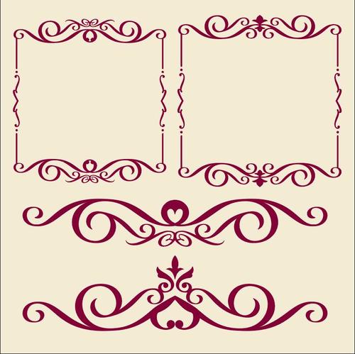 Red frame and swash ornamental vector