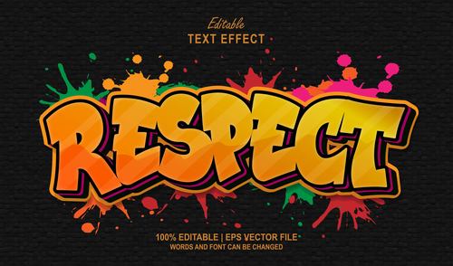 Respect 3d editable text style vector