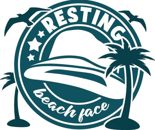Resting beach face vector