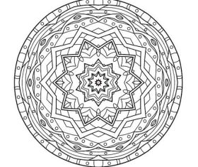 Round line mandala pattern vector