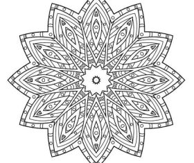 Silhouette flower mandala pattern vector