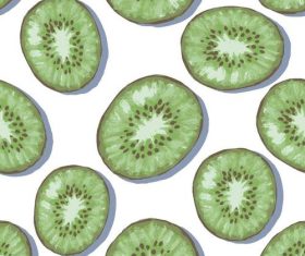 Sliced kiwifruit seamless background vector