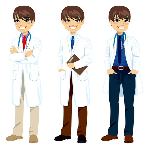 Smiling male doctor vector
