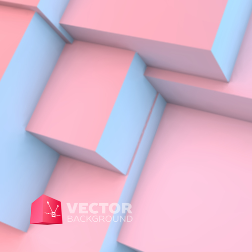 Stacked geometry background vector