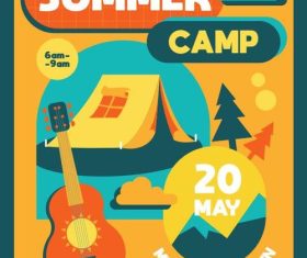 Summer camp flyer vector