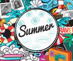 Summer cartoon card background vector