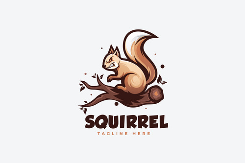 Tantrum squirrel logo vector