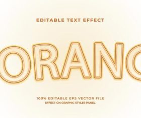 Text effect orange vector