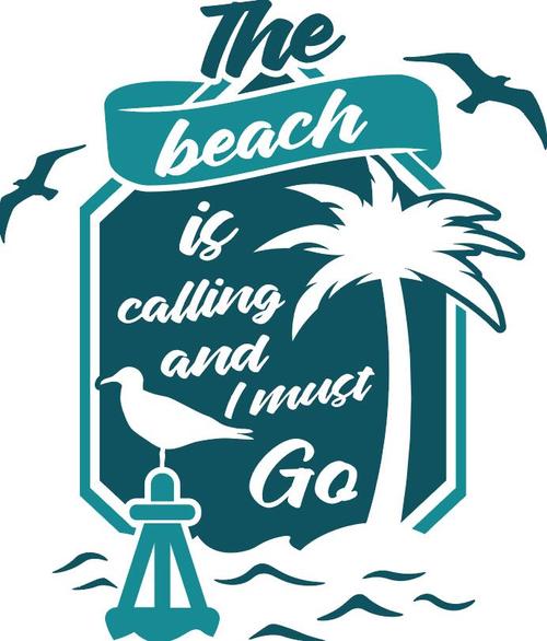 The beach is calling and I must go vector