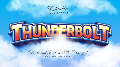 Thunderbot 3d style text effect vector