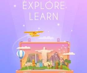 Travel explore learn vector