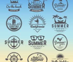 Vector summer logos collection