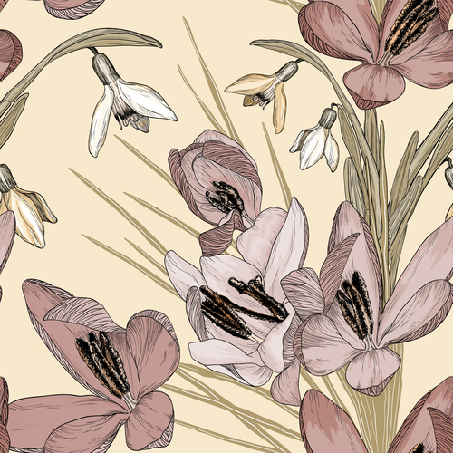 Watercolor flowers backgrounds vector