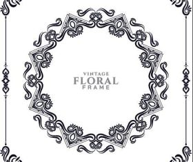White vintage floral frame vector