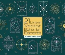 21 Bohemian linear vector