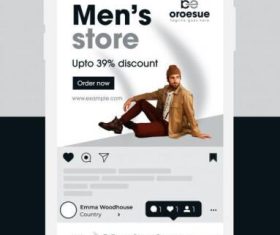 Mens store web banner ads vector