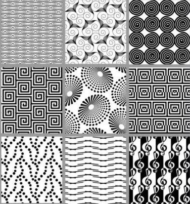 Simple black and white geometric shapes vector
