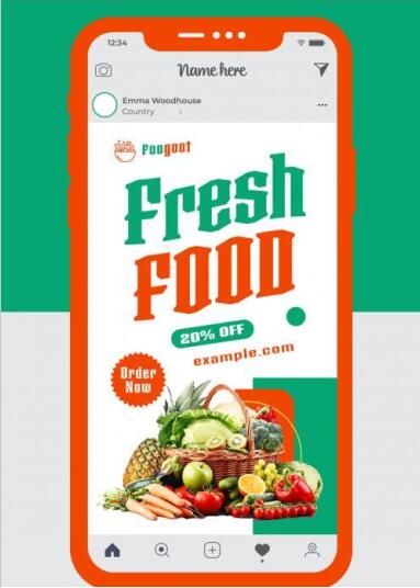 Fresh food web banner ads set vector