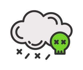 Acid rain natural disaster icons vector