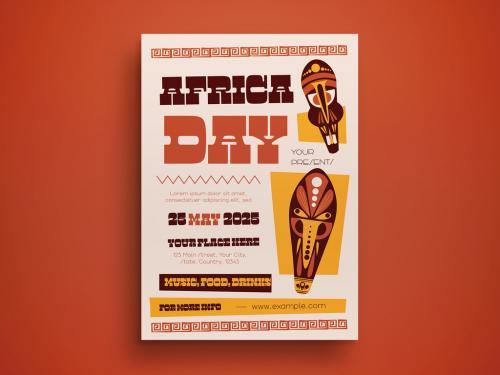 Africa day flyer layout vector