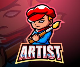 Artist cartoon icon vector