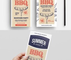 BBQ cookout flyer vector
