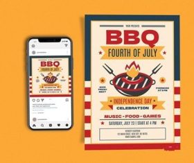 BBQ fourth of july vector