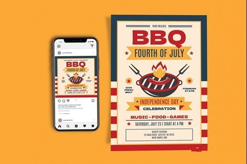 BBQ fourth of july vector
