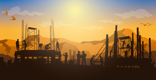 Background construction illustration vector