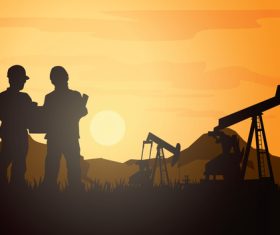 Background illustration oil extraction vector